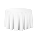 White cotton round tablecloth for a cake table availible to hire for catering events at Stamford Tableware Hire