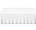 Large white cotton rectangle tablecloth availible to hire for catering events at Stamford Tableware Hire