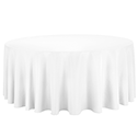 330cm White cotton round tablecloth available to hire for catering events at Stamford Tableware Hire