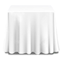 White cotton square tablecloth availible to hire for catering events at Stamford Tableware Hire