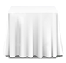 White Cotton square tablecloth available to hire for catering events at Stamford Tableware Hire